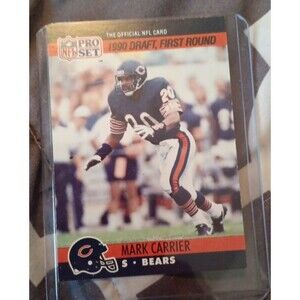 1990 Pro Set #674 Mark Carrier Rookie Card Chicago Bears RC